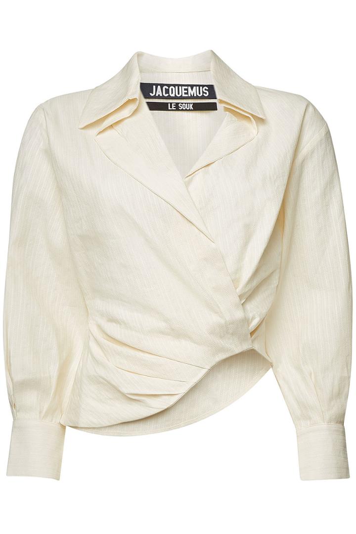 Jacquemus Jacquemus La Chemise Sabah Blouse With Cotton And Linen