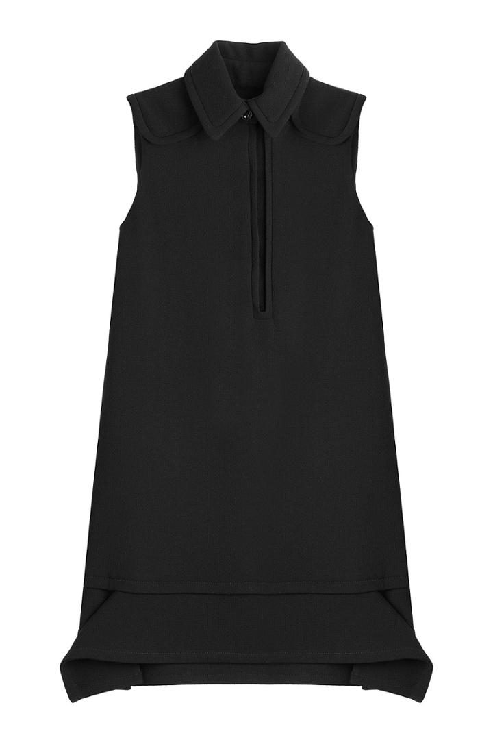 Victoria, Victoria Beckham Victoria, Victoria Beckham Wool Sleeveless Button-down Tunic Dress - Black