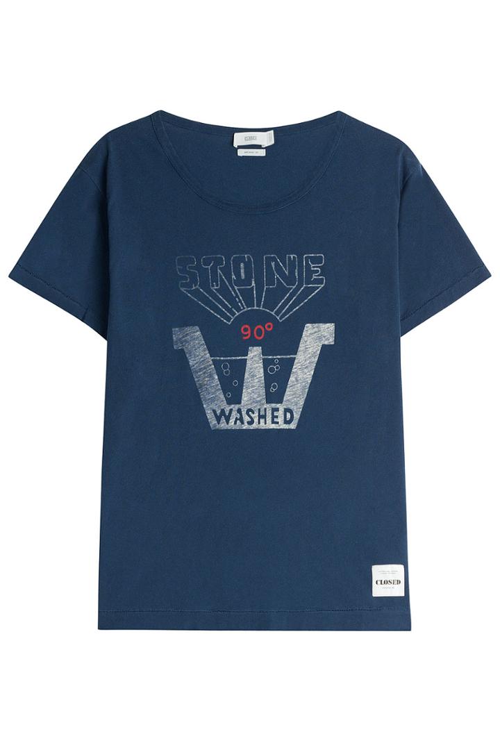 Closed Closed Printed Cotton T-shirt - Blue