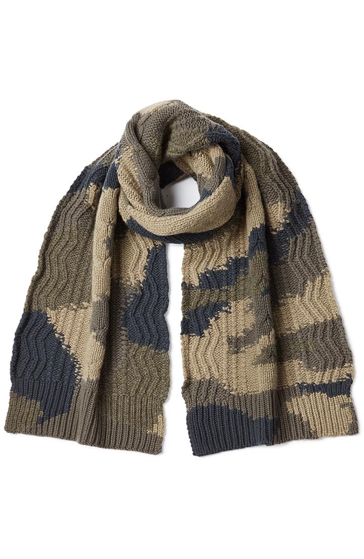 Valentino Camouflage Printed Wool Scarf