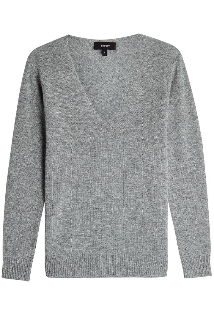 Theory Theory Cashmere V-neck Pullover - Grey