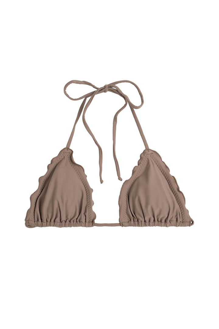 Luli Fama Luli Fama Cosita Buena Wavey Triangle Bikini Top - Brown