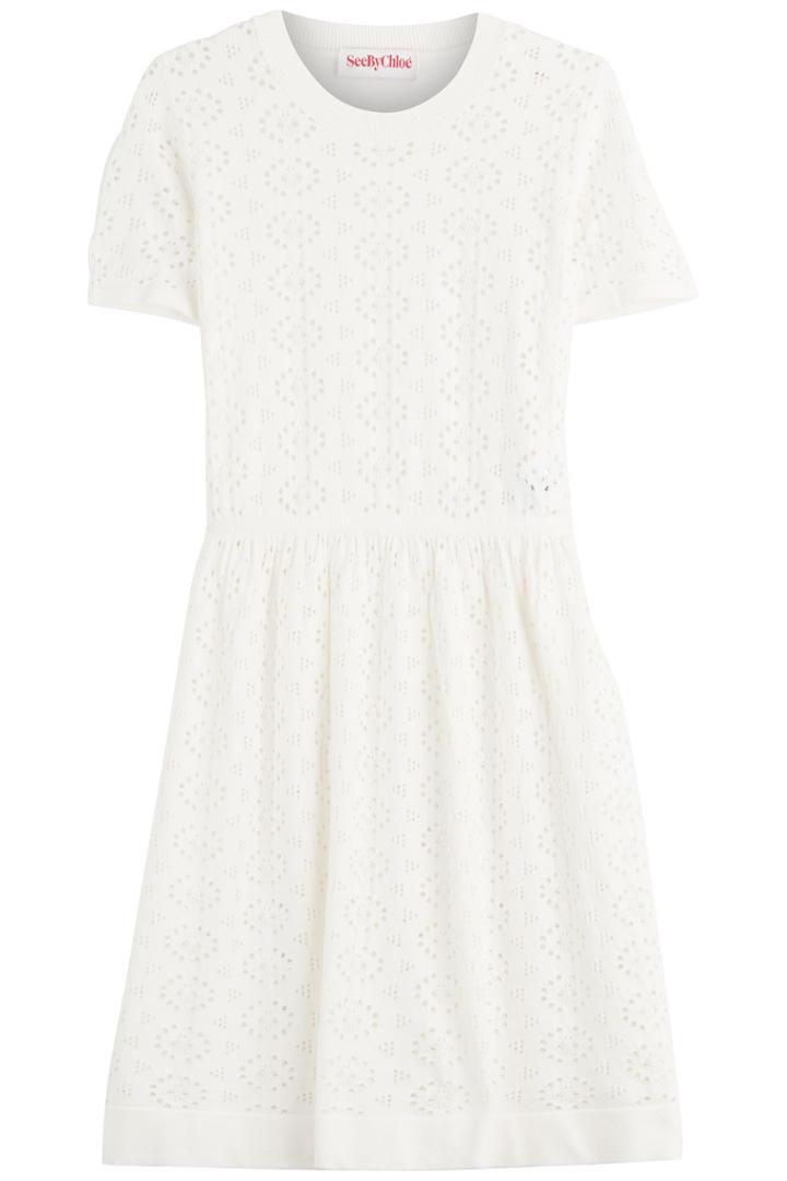 See By Chloé See By Chloé Stretch Dress With Cut-out Detail - White