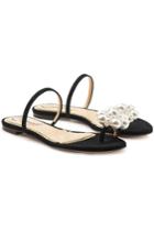 Charlotte Olympia Charlotte Olympia Ora Suede Sandals With Pearl Embellishment