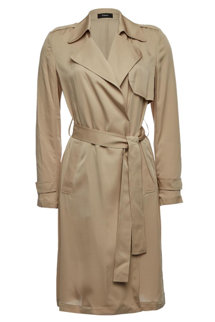 Theory Theory Oaklane Silk Trench Coat
