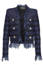 Balmain Balmain Sequin Tweed Jacket With Fringe