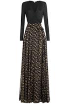 Diane Von Furstenberg Diane Von Furstenberg Silk Maxi Dress With Metallic Thread - Black