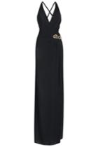 Roberto Cavalli Roberto Cavalli Floor Length Dress With Snake Embellishment - Black