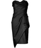 Marchesa Strapless Hand Draped Cocktail Dress