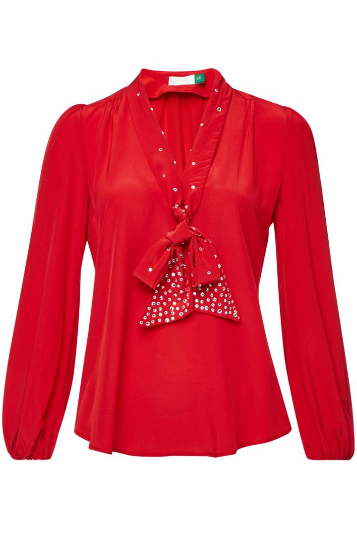 Rixo London Rixo London Moss Embellished Silk Blouse