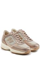 Hogan Hogan Metallic Leather Platform Sneakers