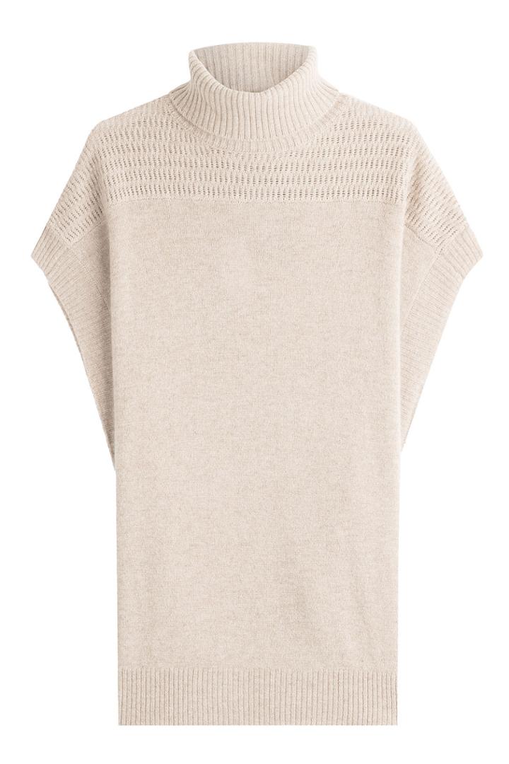 Velvet Velvet Cashmere Short Sleeved Cape Pullover - Beige