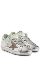 Golden Goose Golden Goose Super Star Leather And Suede Sneakers - Silver