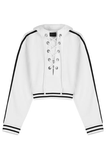 Fenty X Puma By Rihanna Fenty X Puma By Rihanna Cotton Hoody With Lace-up Front - White