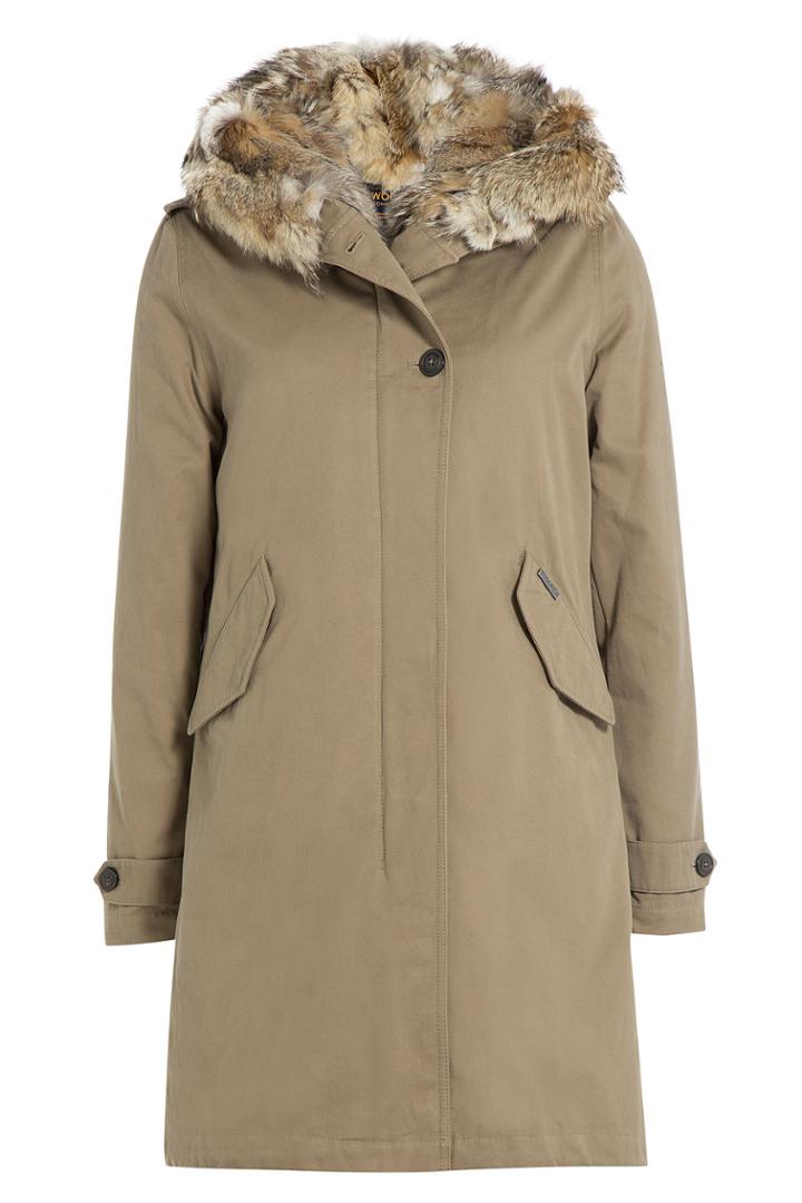 Woolrich Woolrich Literary Down Parka With Fox Fur-trimmed Hood - Beige