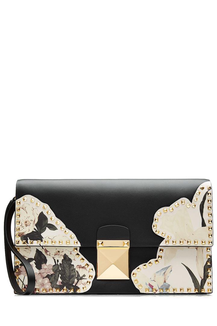 Valentino Valentino Kimono 1997 Leather Clutch - Black