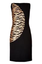 Akris Akris Dress With Zebra Print Panel In Black