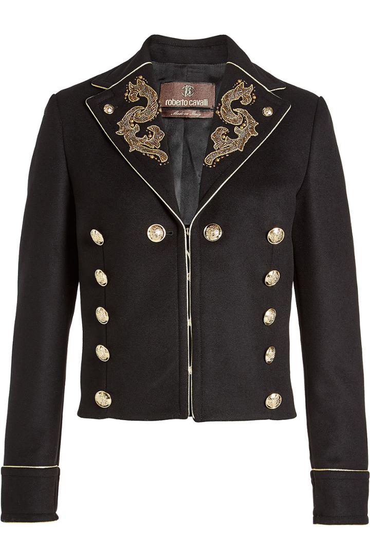 Roberto Cavalli Roberto Cavalli Embroidered Jacket With Virgin Wool And Cashmere