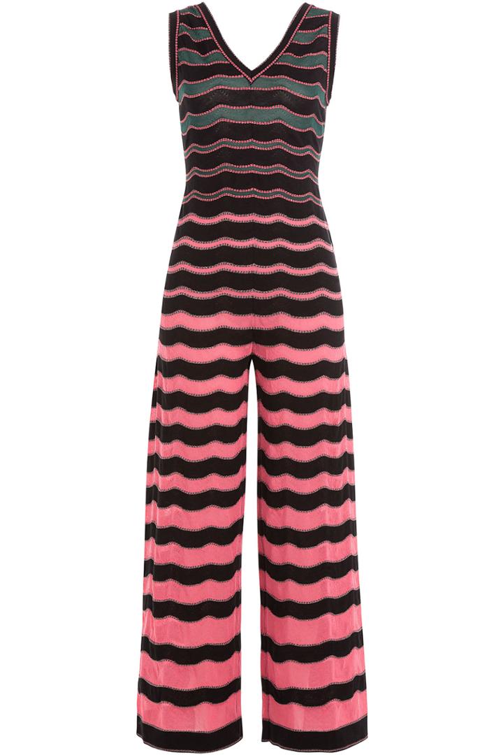 M Missoni M Missoni Scalloped Stripe Jumpsuit - Multicolor