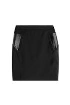The Kooples The Kooples Wool Skirt With Faux Leather
