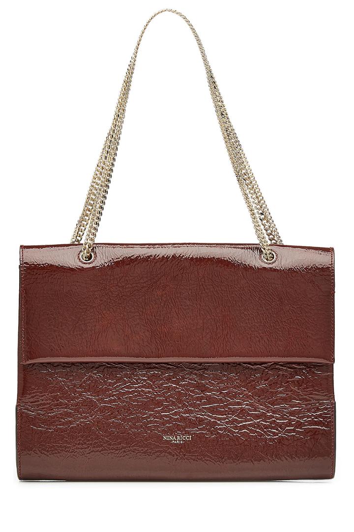 Nina Ricci Nina Ricci Large Crinkle Leather Shoulder Bag