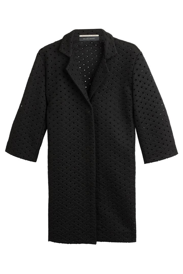 Roland Mouret Roland Mouret Paddintgon Embroidered Coat - Black
