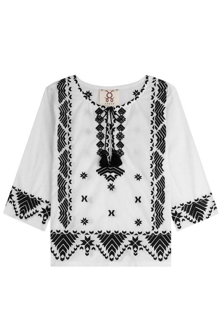 Figue Figue Embroidered Cotton Top