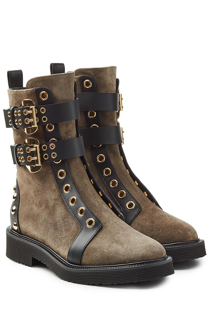Giuseppe Zanotti Giuseppe Zanotti Suede Boots With Leather Trim - Brown
