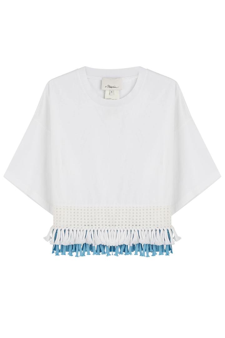 3.1 Phillip Lim 3.1 Phillip Lim Cotton Top With Fringe Trim