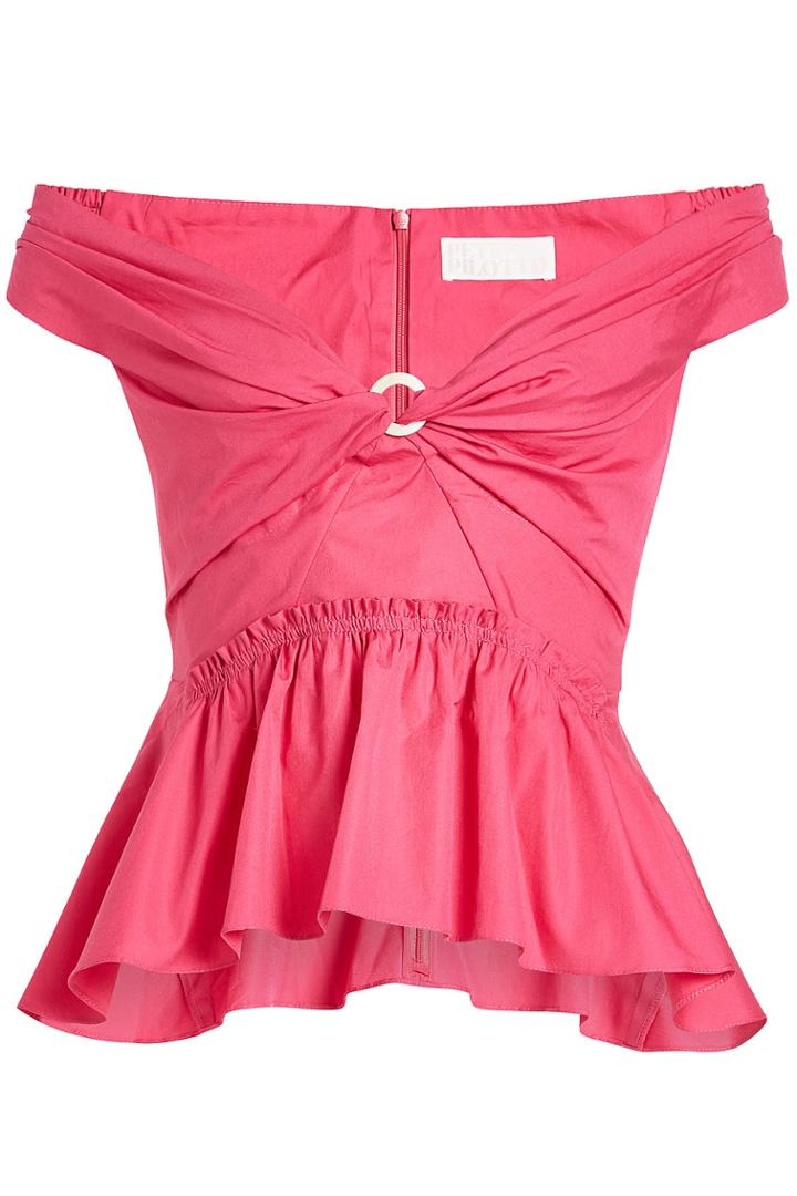 Peter Pilotto Peter Pilotto Cotton Off-shoulder Peplum Top