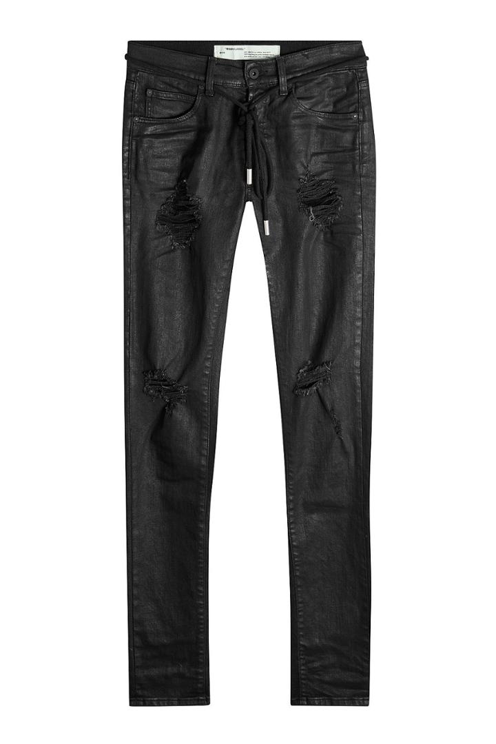 Off White Off White Waxed Distressed Jeans
