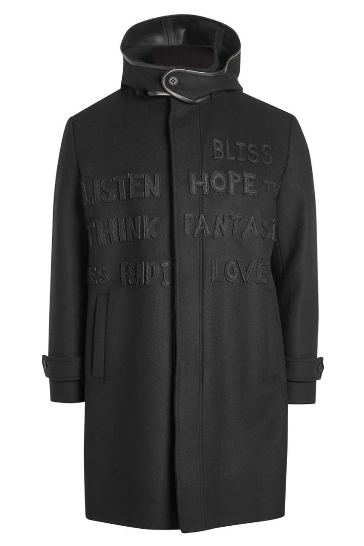 Fendi Fendi Coat With Fleece Wool, Cashmere And Leather