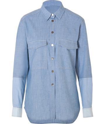 Victoria Beckham Denim Cotton Oversized Mens Shirt In Chambray