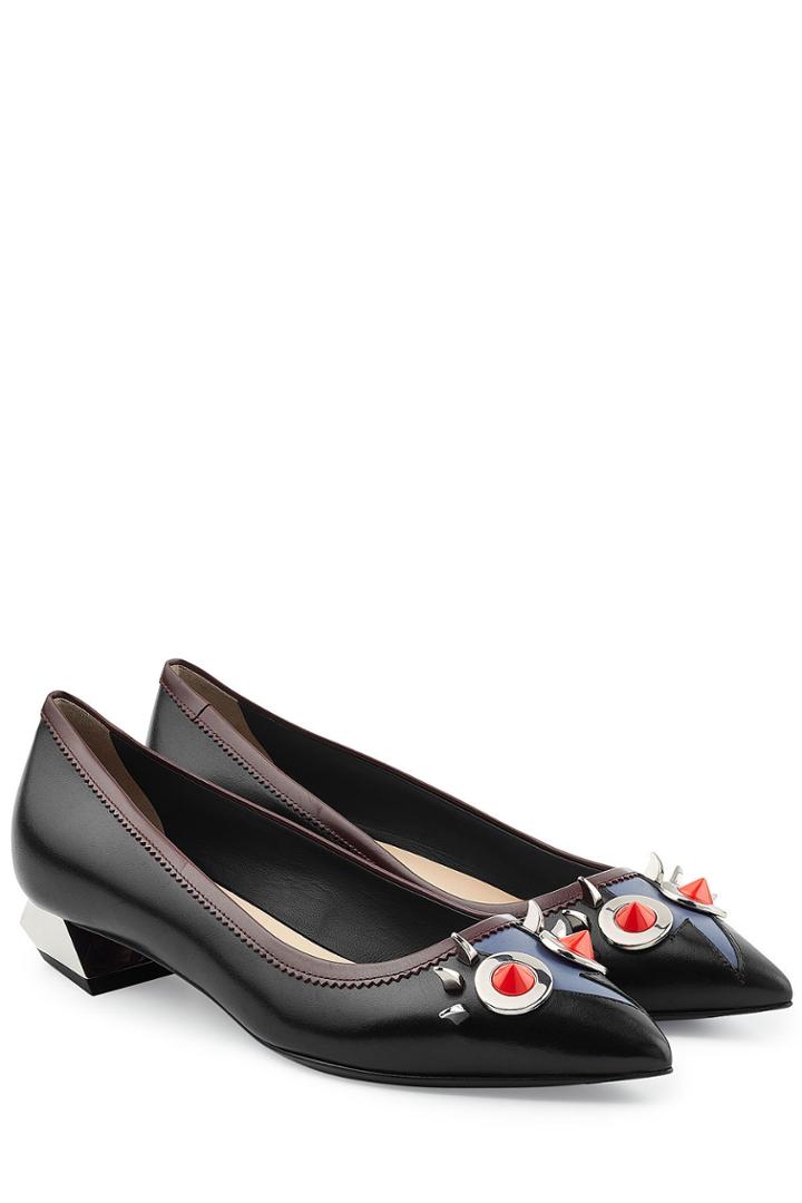Fendi Fendi Studded Leather Ballerinas