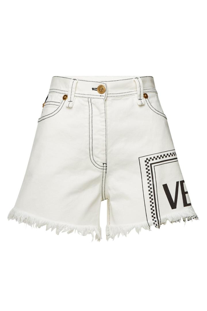 Versace Versace Printed Denim Shorts