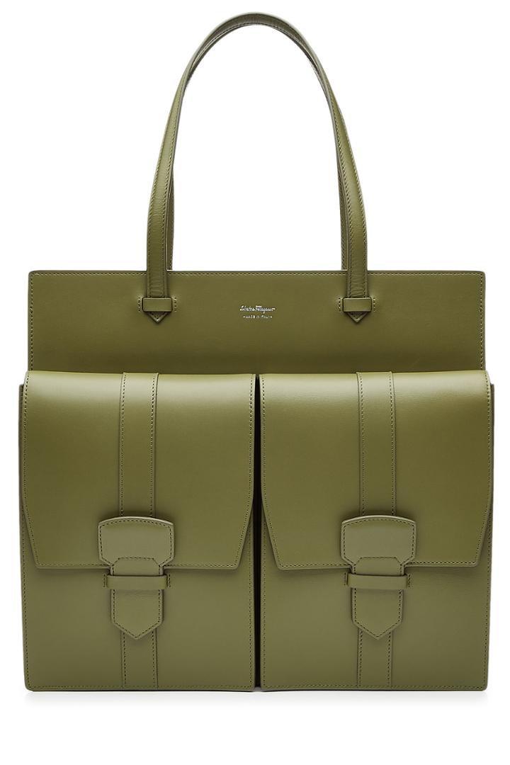 Salvatore Ferragamo Salvatore Ferragamo Cassia Leather Tote - Green