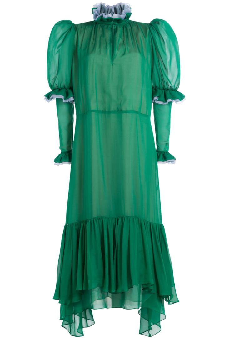 Natasha Zinko Natasha Zinko Silk Chiffon Dress With Ruffles