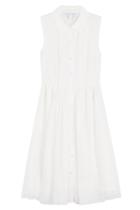 Diane Von Furstenberg Diane Von Furstenberg Sleeveless Shirtdress With Lace Eyelet Paneling