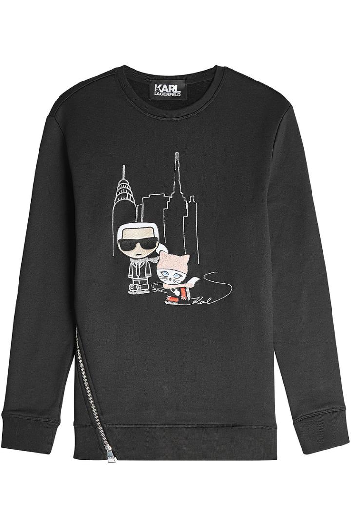 Karl Lagerfeld Karl Lagerfeld Nyc Ice Skating Sweatshirt With Zipper