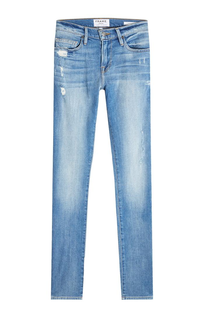 Frame Denim Frame Denim Slim Straight Leg Jeans With Distressed Detail