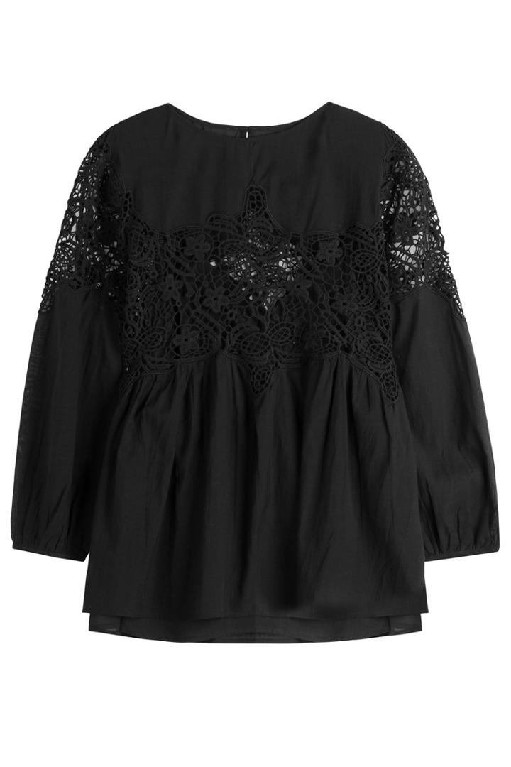 Velvet Velvet Cotton-blend Blouse With Lace