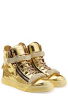 Giuseppe Zanotti Giuseppe Zanotti Metallic Leather High-top Sneakers - Gold