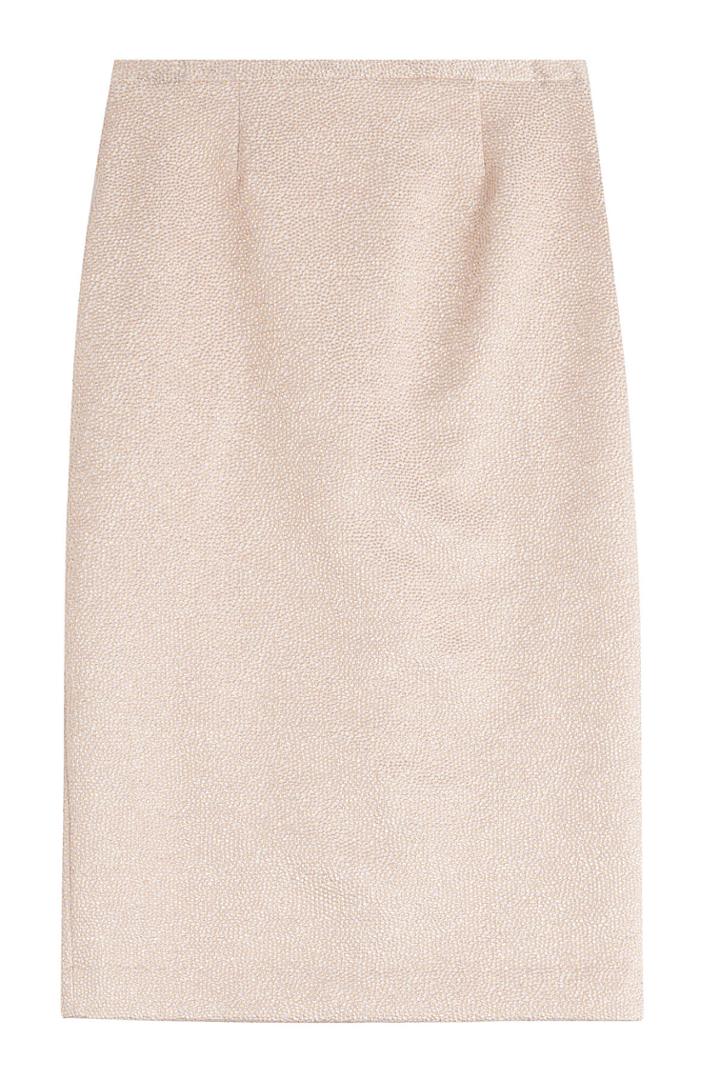 Rochas Rochas Metallic Cloque Pencil Skirt - Pink