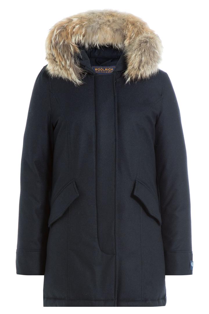 Woolrich Woolrich Virgin Wool Arctic Parka With Fur-trimmed Hood - Blue