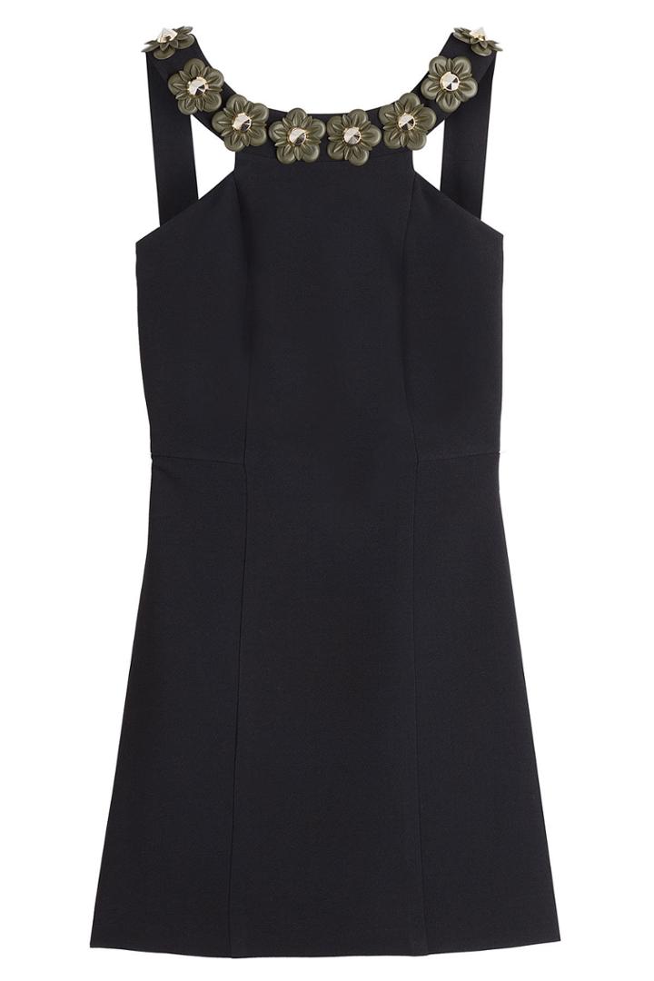 Fendi Fendi Floral Embellished Crepe Sable Dress