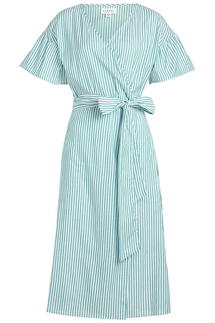 Velvet Velvet Jayel Striped Cotton Shirt Dress