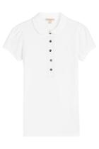 Burberry Brit Burberry Brit Stretch Cotton Round Collar Polo Shirt - White