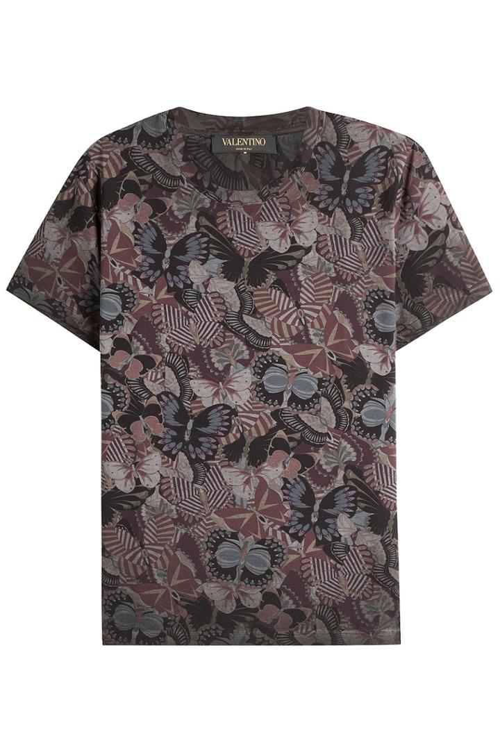 Valentino Valentino Butterfly Printed Cotton T-shirt