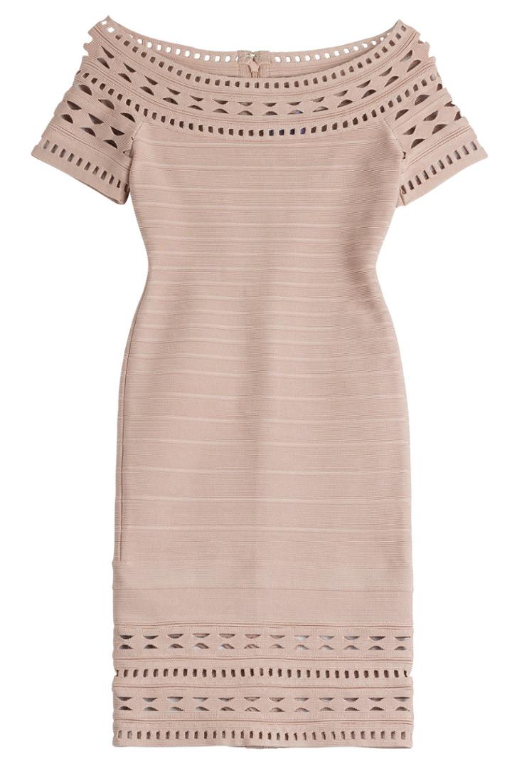Hervé Léger Hervé Léger Bardot Bandage Dress With Cut-outs - Pink