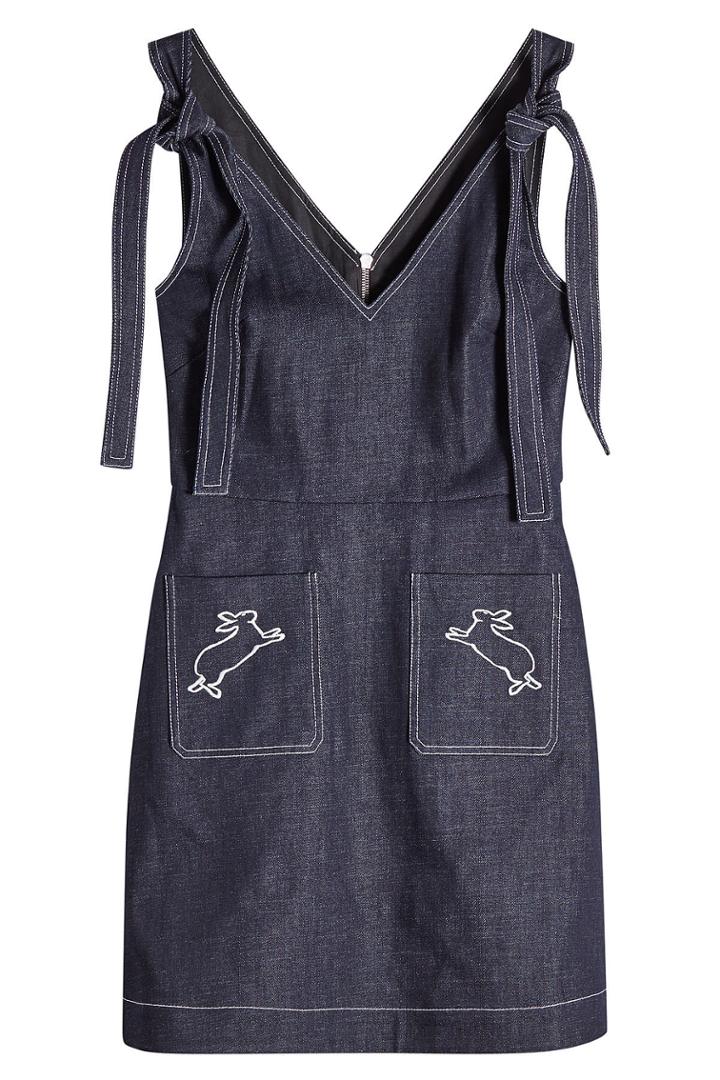 Markus Lupfer Markus Lupfer Denim Dress With Embroidery